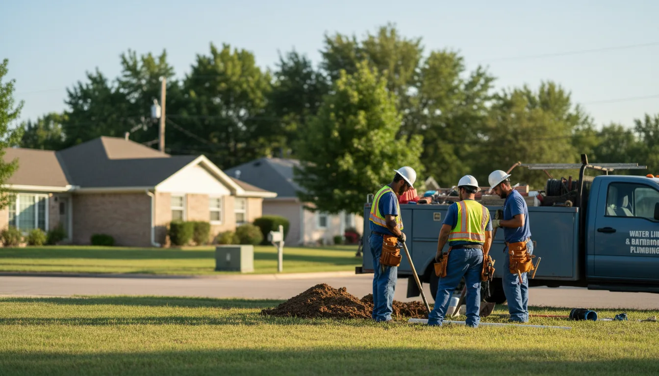 Residential water line and bathroom plumbing service in Crawfordsville, IN